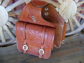   MAD COW FULLY TOOLED LEATHER WESTERN HORSE COWBOY SADDLE BAGS BAG