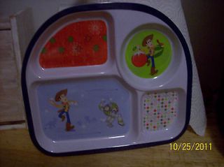 Disney Christmas Toy Story Woody Buzz Toddler Bowl Plate Dinner Dish 