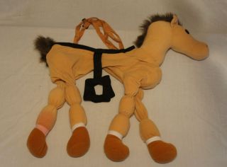   Unisex Tan Brown Stuffed Plush Pony Horse Halloween Jockey Costume