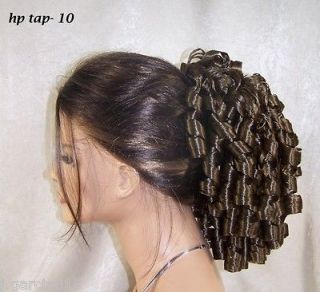 Medium Brown #10 ponytail piece clip pony tail hair spiral curly 