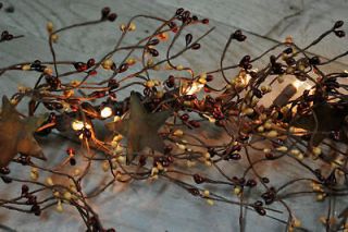 80 END / END Lighted Pip Berry Garland   BURGUNDY & GOLD   Connect 