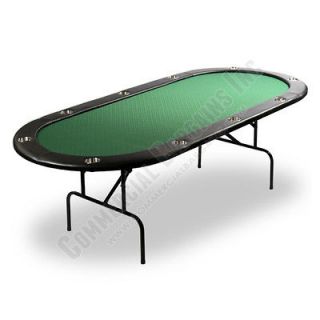 Poker Table 10 Player Texas Holdem Folding Legs Green Speed Felt Vinyl 