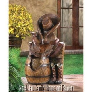   Barrel, Boots, Hat & Saddle Water Fountain with Submersible Water Pump