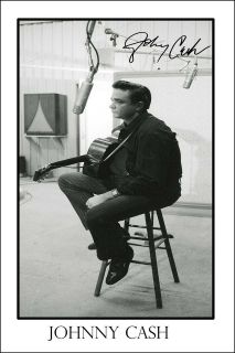 JOHNNY CASH LARGE AUTOGRAPH SIGNED POSTER   GREAT PIECE OF 