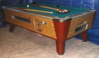   COUGAR BAR SIZE COMMERCIAL 7 COIN OPERATED POOL TABLE. REFURBISHED