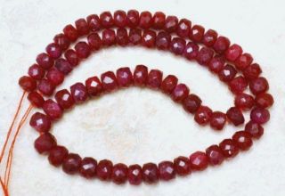 Real Ruby 3 3.5mm (15 Precious Faceted Rondelle) Gemstone Beads 4.5 