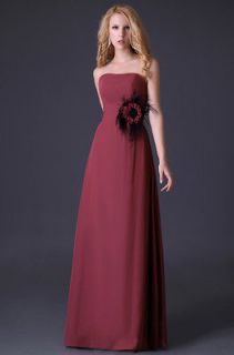   designe floral womens dresses formal prom evening dress burgundy Retro