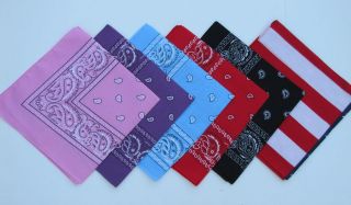   Paisley Flag Double Sided Print Head/Hair Wrap Bikers Scarf Cotton NEW