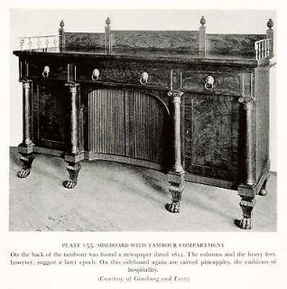 1939 Print Sideboard Tambour Compartment Buffet Furniture Duncan Phyfe 