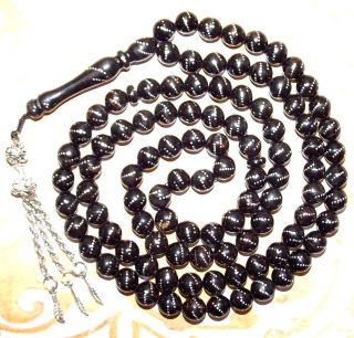 99 islamic Black Coral Prayer Beads YUSR Tasbih Masbaha​ komboloi 