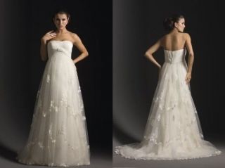   Applique Wedding Dress Bridal Gown Maternity Clothes Plus Custom