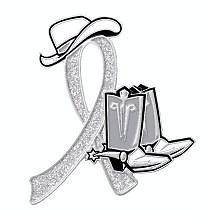   Awareness Gray Glitter Ribbon Cowgirl Cowboy Western Boots Hat Pin New