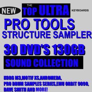 30 DVDS 130GB PRO TOOLS STRUCTURE LE HD 7 8 9 10 SAMPLER TOP SAMPLES 