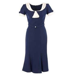 NWT Stop Staring 1940s Navy Raileen Dress PInup