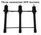 Three connected LP propane Gas Burners DFP for forges and furnaces