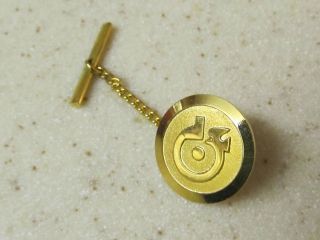  Gold Tone Dove Sickle Apple logo Tie Tac Jewelry Pin Chain Bar Unisex