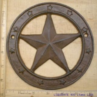   STAR w/ STARS 6 Rd WESTERN hanging wall or decor plaque cast iron