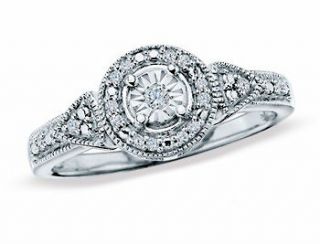   Gold Round Halo Antique Vintage Style Diamonds Engagement Promise Ring
