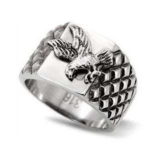SPECIAL MENS 361L STAINLESS STEEL SOARING EAGLE RING SIZE 9 10 11 12 