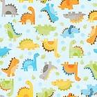   BABYSAURUS DINOS LT. BLUE MORE WHIMSY MIX AND MATCH QUILT OR SEW
