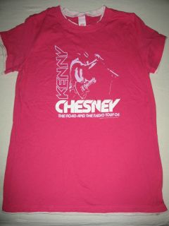 KENNY CHESNEY Road and the Radio Tour 06 pink T shirt womens juniors 