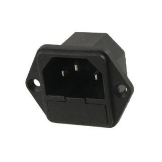   Fuse Holder Panel Mount IEC 320 C14 Inlet AC Power Plug Male Connector