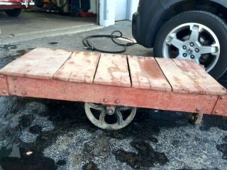 Antique Railroad Factory Harvest Cart Coffee Table