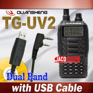 Quansheng TG UV2 Dual Band radio + Earpiece + USB Prog Cable 6 034