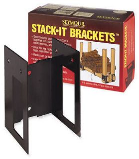   30 360 4 pc Black Metal Stack It Build Your Own Log Rack Bracket Set