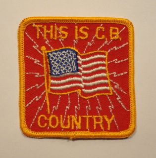 Vintage 1970s THIS IS CB COUNTRY C.B. Radio American Flag PATCH