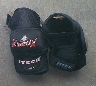 Used Ice Hockey Itech Kinetix Elbow Pads ~ Size Jr M ~ Hard Shell