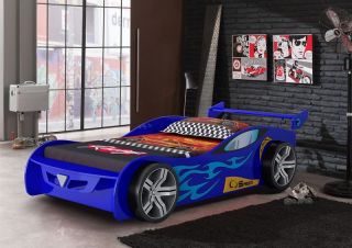 New!!! Childrens Blue Turbo Racing Car Bed Frame