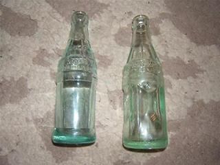 ANTIQUE LOT OF 2 COCA COLA SODA WATER GLASS BOTTLES NR