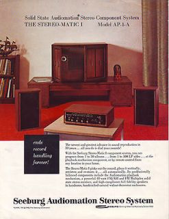 SEEBURG AUDIOMATION STEREO SYSTEM PLAYS 1 50 LPs ADVERTISING SALES 