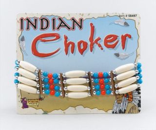 Deluxe Red Indian Squaw Choker Necklace Pocahontas Cherokee Apache 