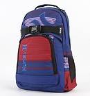 Hurley Honor Roll Blue/Red Laptop Skateboard Backpack Bookbag New NWT
