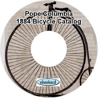   1884 vintage bicycle, tricycle and parts/accessories catalog on CD