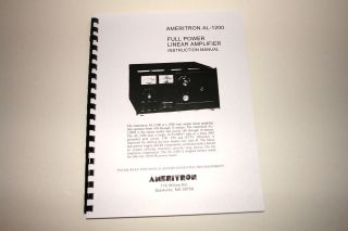 Ameritron AL 1200 Amplifier Manual   Comb Bound