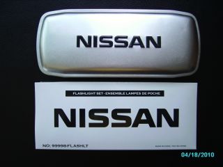 Nissan Polished Aluminum Keychain Flash Light Set—NEW NOS OEM (India 