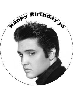 Elvis Presley 7.5 Birthday Cake Topper on Rice Paper