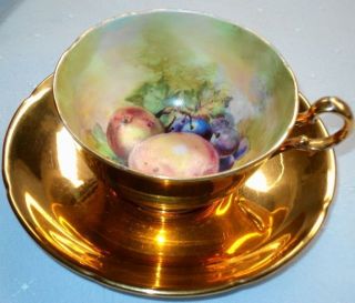 ROYAL WINTON SIGNED Apple FRUIT TEA CUP AND SAUCER TEACUP