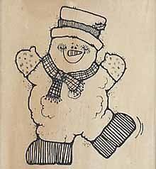 DJ Inkers Frost Bite Snowman Rubber Stamp Dancing Hat Gloves Boots