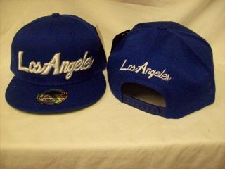   Angeles LA KB ETHOS Snap Back CITY Adjustable Flat Brim Hat Royal