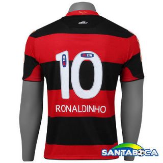 Ronaldinho #10 Flamengo Home Olympikus Soccer Football Jersey L Brazil 