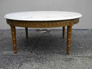 ITALIAN PAINTED ROUND MARBLE TOP COFFEE TABLE #2524