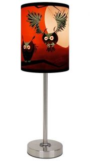 Lamp In A Box Artists Carlos Ramos Owls Shade Table Lamp W/ Choice Of 