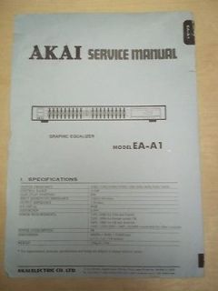 Vtg Akai Service/Repair Manual~EA A1 Graphic Equalizer~Orig​inal