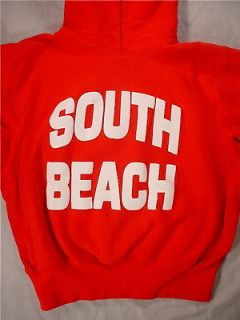 SOUTH BEACH LifeGuard HeavyWeight Hoodie Sweatshirt (Adult Small) Red