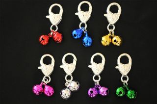   On Coloured Jingle Bell Pet Dog Cat Collar Charm (Pick Your Colour