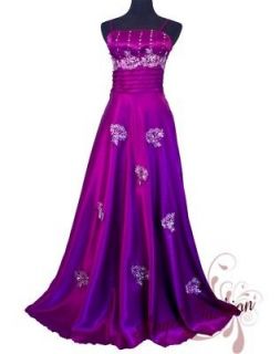 Full Beading Flower Empire Evening Dresses M Purple